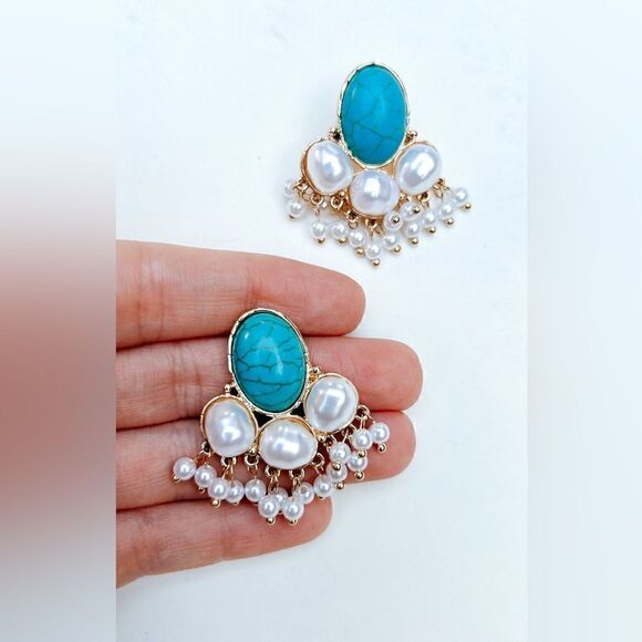 pearl drop earrings H35 - Picture 2 of 4